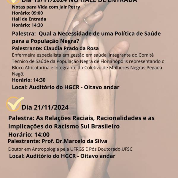 Hospital Celso Ramos celebra a semana da Consciência Negra com palestras e atividades culturais