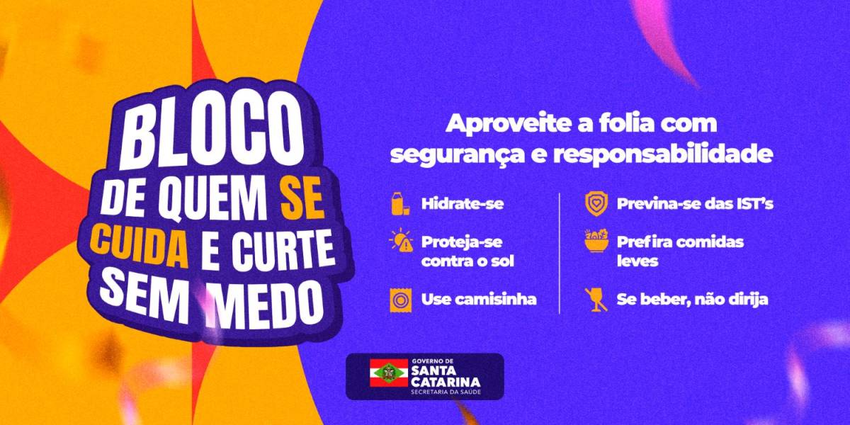 Carnaval SC: Saúde Estadual alerta para a prevenção das Infecções Sexualmente Transmissíveis e o Mpox