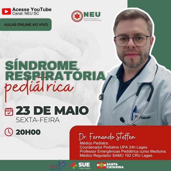 Síndromes Respiratórias Pediátricas é tema de webaula nesta sexta-feira
