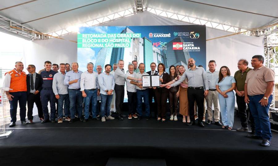 Governo do Estado anuncia retomada das obras do Bloco II no Hospital Regional São Paulo, em Xanxerê