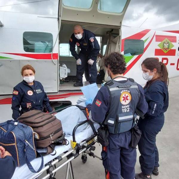 Em Joaçaba, aeromédico do SAMU SC completa dois anos com 700 pacientes e acompanhantes transportados 