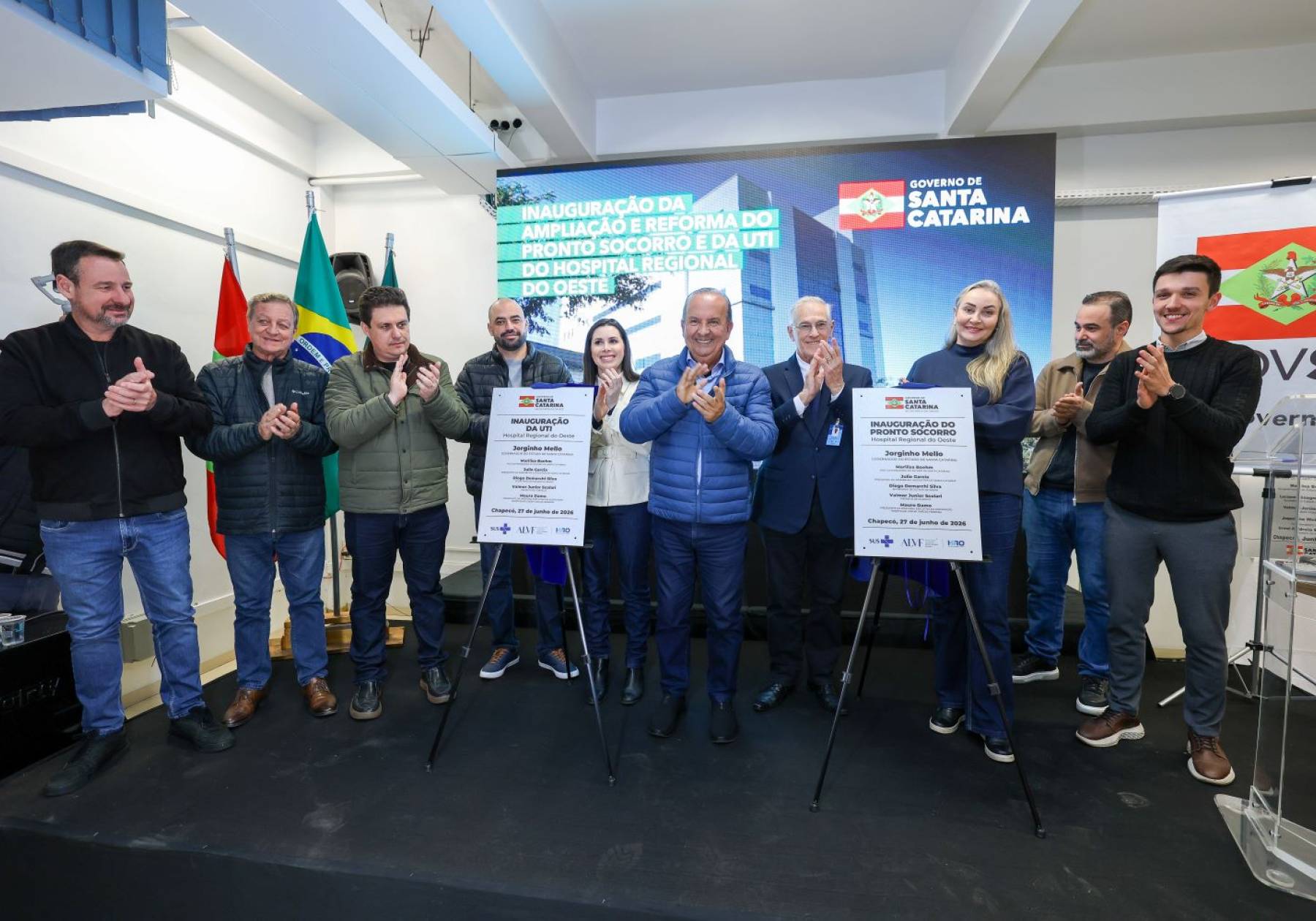 Em Chapecó, Jorginho Mello entrega novos leitos de UTI, ampliação, ressonância magnética e cobertura do Hospital Regional do Oeste e anuncia habilitação estadual