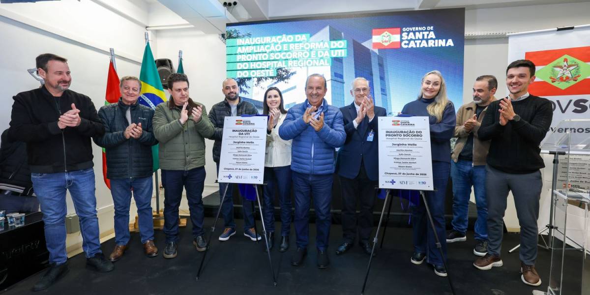 Em Chapecó, Jorginho Mello entrega novos leitos de UTI, ampliação, ressonância magnética e cobertura do Hospital Regional do Oeste e anuncia habilitação estadual