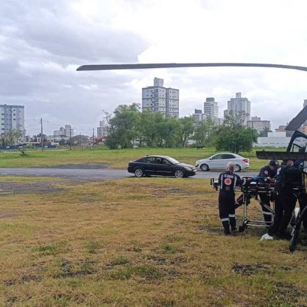 SAMU Aeromédico realiza transfusão de sangue total em vítima de acidente de trânsito no Sul de SC